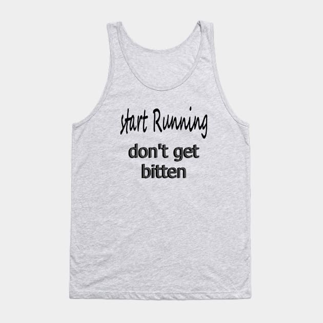 Run (in black) Tank Top by artsandherbs